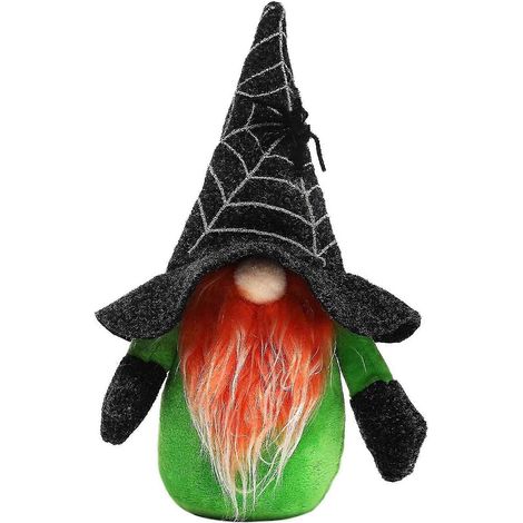 Décorations saisonnières & de fêtes : joyeux petit ange, sorcière violette d'Halloween, Rudolph vert, chapeau toile d'araignée vieil homme sans visage, décoration (1/5)