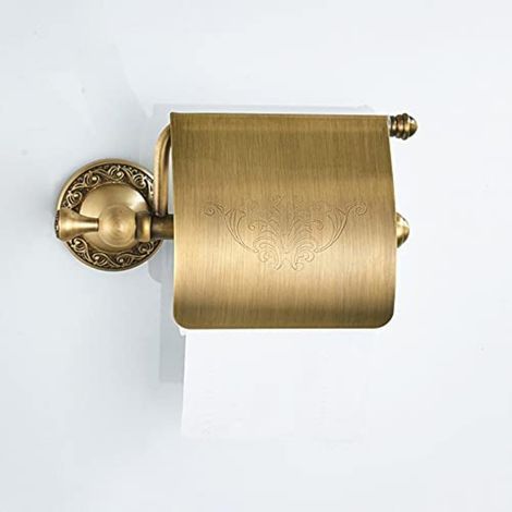 RichVibe - Porte-papier toilette mural en laiton, design rétro (1/5)