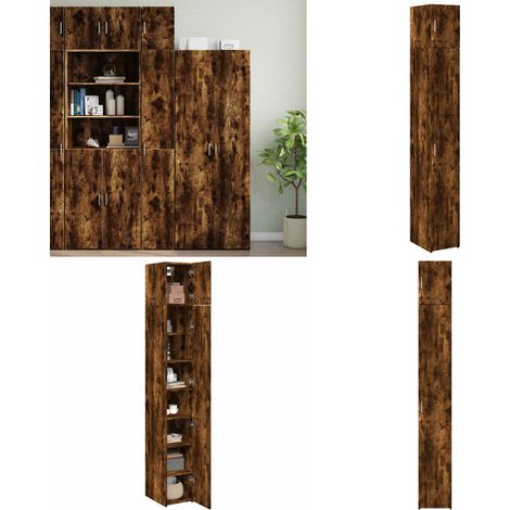 Hochschrank Schmal Räuchereiche 30x42,5x225 cm Holzwerkstoff - Schrank - Holzwerkstoff (1/5)