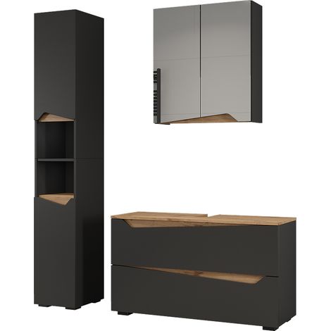 Badmöbel-Set Marelle, Anthrazit/Artisan-Eiche, 3 Teile, Vicco (1/5)
