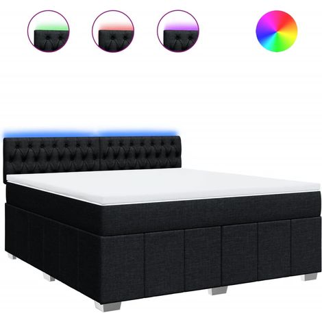 Maison Exclusive - Boxspringbett mit Matratze Schwarz 180x200 cm