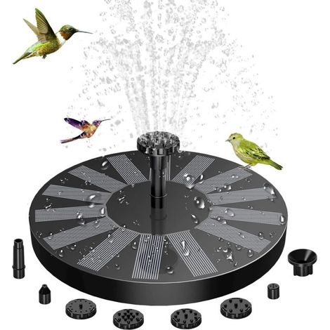 Fontaine Solaire Extérieur Flottante Pompe Bassin Solaire avec 6 Buses pour Bain d'oiseau, Étang, Piscine, Patio, Décoration de Jardin (1/4)