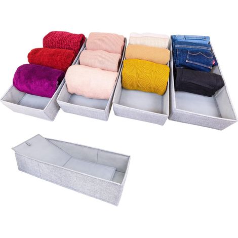 Boîtes de rangement pliables pour armoires IKEA Pax, originales, parfaitement adaptées, base robuste, système d'organisation des tiroirs, lot de 4 (1/4)