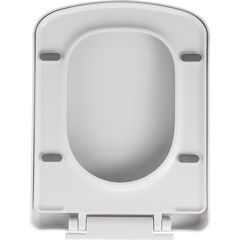 Ugreat – Abattant WC carré avec charnières réglables – Bouchon à fermeture douce – Libération rapide – Antibactérien – Design moderne en PP (1/5)