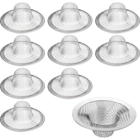 10 pièces Grille d'Évier Inoxydable (7 cm) - Anti-Corrosion, Maille Fine, Nettoyage Facile pour Baignoire, Douche & Évier de Cuisine (1/5)