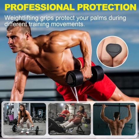 Poignées de musculation en silicone - Protection de la paume pour la salle de sport - Noir (1/5)