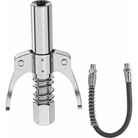 Grease Gun Nozzle, Grease Gun Coupler G with Stainless Steel Hose M6 - M14 Oil Nozzle for All 1/8 Grease Guns