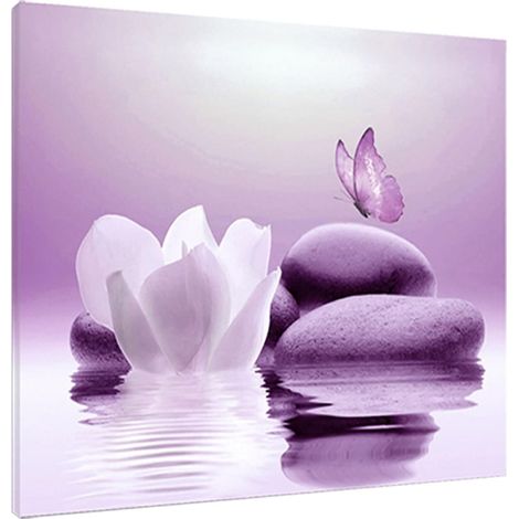 Tableau Mural Toile Cadre En Bois Système De Suspension Sans Clou Pour Salle De Bain Chambre Salon Spa 40 X 30 Cm 1 Pièce (1/5)