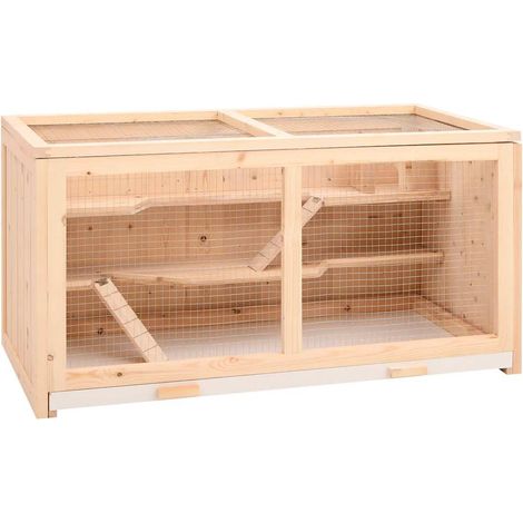 Hamsterkäfig 104 x 52 x 54 cm Massivholz Tanne