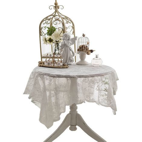 Nappe ronde style nordique rétro, nappe à dessert, 140 x 100 cm (1/5)