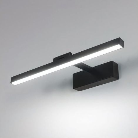 Applique Miroir LED Salle de Bain 40 cm 9W 6500K Noir, Reglette Murale Orientable 180 degres pour Miroir Lavabo (1/5)