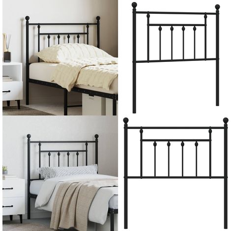 Testiera di Ricambio in Metallo Nero 80 cm - Testiera per letto - Testiera in metallo