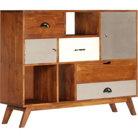 Buffet 2 portes 4 tiroirs sesham massif foncé Guil (1/3)