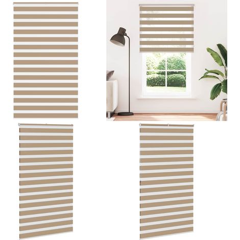 vidaXL Zebrarollo Sandbraun 120x200 cm Stoffbreite 115,9 cm Polyester (1/5)