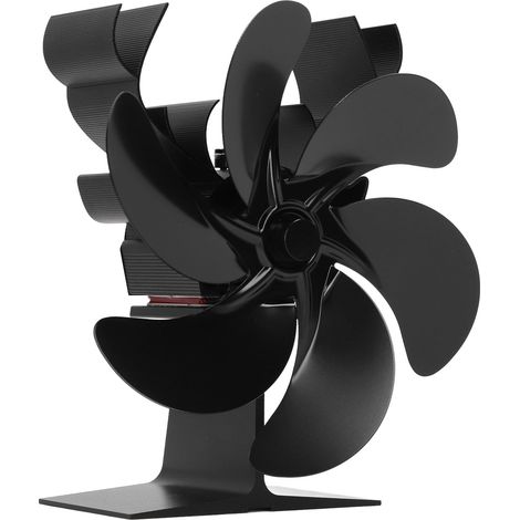 Ventilateur de poêle à bois 6 pales, sans électricité, tourne grâce à la chaleur, diffusion d'air chaud, résistant aux hautes températures, économique, pour cheminée et insert, silencieux. (1/5)
