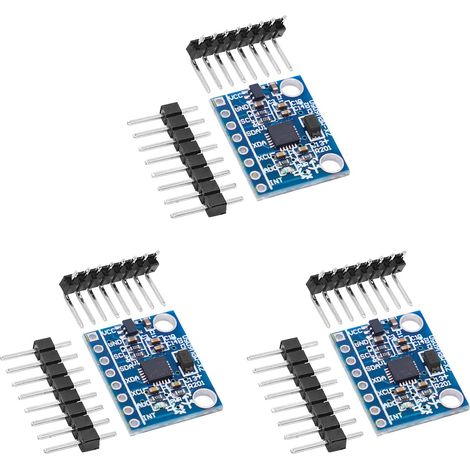 GY-521MPU-6050 Module 3 PCS 3 Axes Gyroscope Acceleration Sensor 6 Axis Attitude Tilt Module Compatible avec Arduino et Raspberry Pi (1/5)