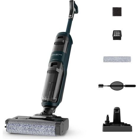 Rowenta – Aspirateur balai laveur sans fil – Autonomie 35 minutes – Modes ECO et MAX – Nettoyage hygiénique avec réservoirs séparés