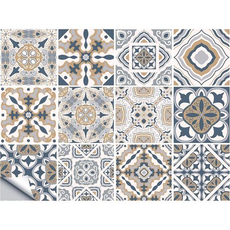 12 Pcs Stickers Carrelage pour Cuisine, Étanches Sticker de Carrelage Salle de Bain, Stickers Carreaux Autocollant pour Salon Salle De Bains Décor À La Maison Auto-Adhésif (15  15CM) (1/5)