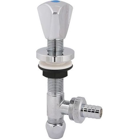 Schlösser Armaturen WASCHGERAETE-UNTERTISCHVENTIL SV, 3-KT, 1/2", ANSCHL.3/4"SEITL, CR