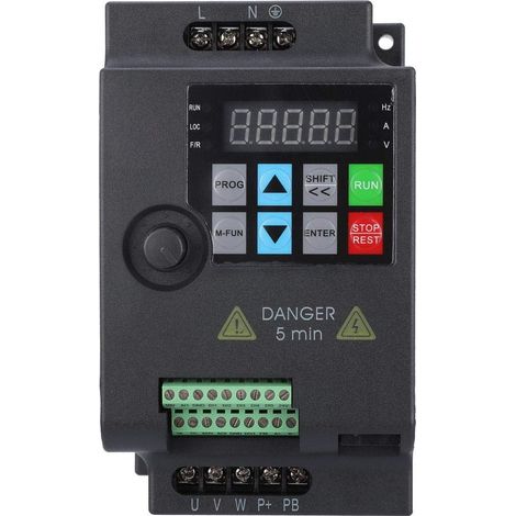 Jeffergarden SKI780-0D75G-1 mini convertisseur VFD, entrée monophasée 220V, sortie triphasée 220V, régulateur de vitesse universel pour moteur léger (220VAC 0.75KW) (1/5)