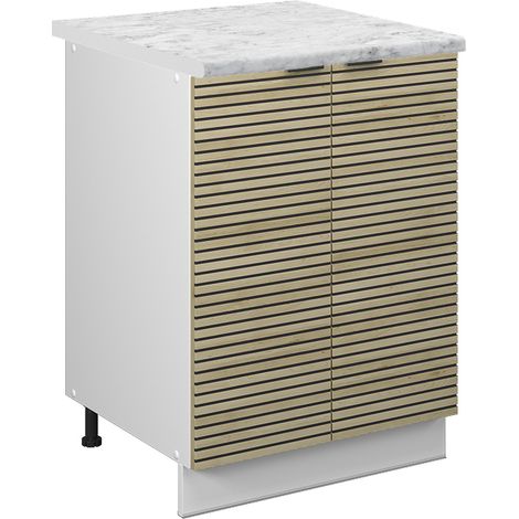 Meuble bas de cuisine Fame-Line, Panneau en chêne, 60cm, PT Marbre, Vicco