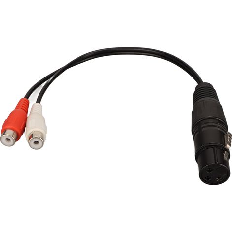 Câble Y Splitter XLR Femelle vers 2 RCA Femelle, Adaptateur 3 Broches Double RCA pour Microphone, Table de Mixage, Amplificateur (1/5)