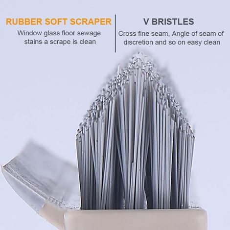 Brosse de nettoyage pour sols avec manche long amovible, rotation à 120°, brosse de nettoyage pour douche, salle de bain et cuisine. (1/5)