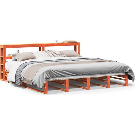 Maison Exclusive - Massivholzbett ohne Matratze Wachsbraun 180x20 (1/5)