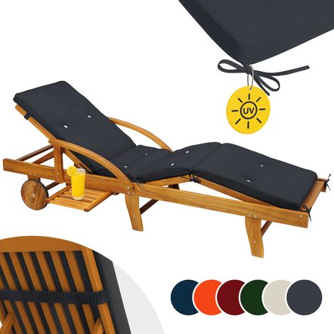 Detex Coprisdraio simil-lino fascia di sostegno 4 sezioni coprisedia sdraio imbottitura cuscino sdraie Antracite (1/5)