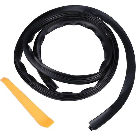 Joint d'étanchéité flexible pour pare-brise de voiture de 1,6 mètre, avec outil (noir)-Black (1/4)