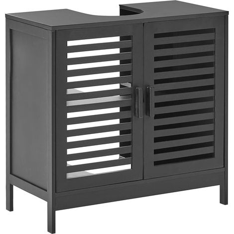 Armadietto per lavabo bagno in bambù nero Missoula