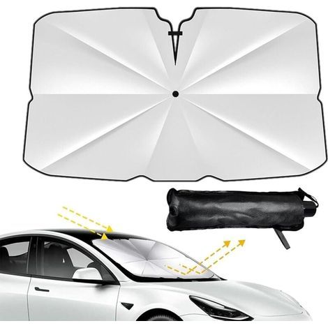 Parasol para parabrisas de coche, protección UV, aislamiento térmico, plegable, compatible con la mayoría de coches y SUV. (1/5)