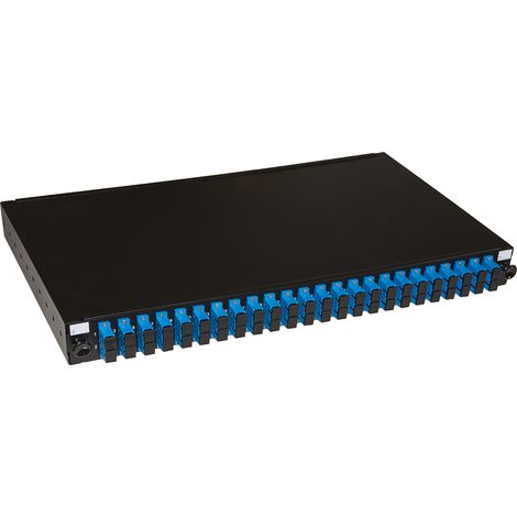 Link Pannello Fibra Ottica 19'' Con 24 Adattatori Sc Duplex Singlemode Profondita' 250mm Con Pigtail Installati Nero