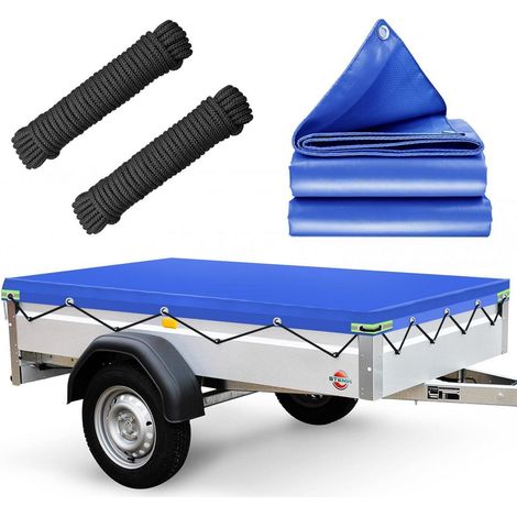 Bâche plate imperméable pour remorque 207.5x114cm avec corde de 7m (1/5)