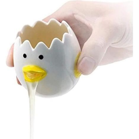 Eiertrenner, Keramik-Eieröffner, Eierteiler, Eigelbtrenner, Eierentferner, für Küche, Bäckerei, Haushalt (1/4)