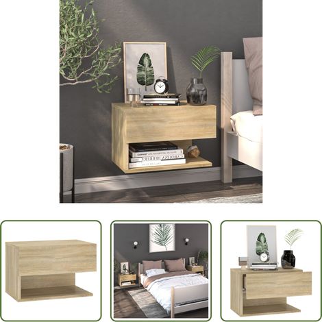 Wandmontage -  Wand-Nachttisch Sonoma-Eiche (1/5)
