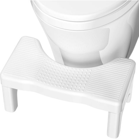 Taburete de baño ergonómico portátil de plástico para inodoro. (1/5)