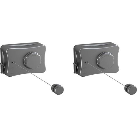 CCYKXA2X Corde à Linge Rétractable D'Intérieur, Corde à Linge D'Extérieur Anti-Affaissement, Vêtements de Levage pour Sécher la Corde à Linge Murale, Gris (1/5)