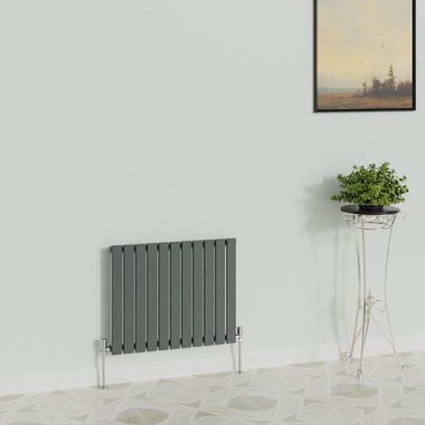 WarmeHaus Horizontal 600x748mm Flat Radiator Anthracite Single (1/5)