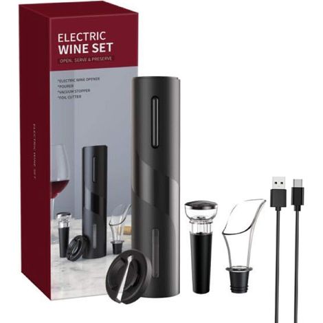 Ouvre-bouteille électrique avec câble de chargement USB, coupe-capsule, vin-AquaForge (1/5)