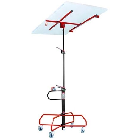 Taliaplast – Lève-plaques TALIATOP – Outil du plaquiste avec goupille imperdable – Hauteur max 3.30m – Charge max 65kg – 4 roues avec freins