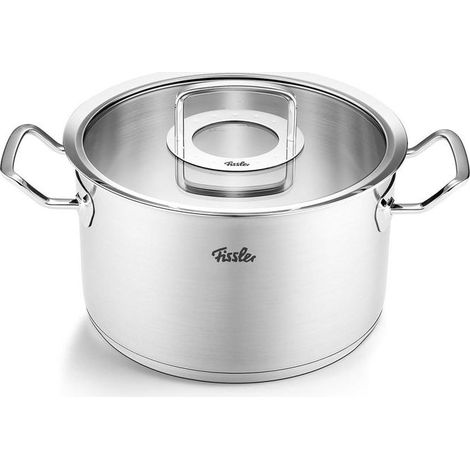 Fissler Pentola Original Profi Collection Acciaio Inox 24 cm 63 Litri con Coperchio in Vetro