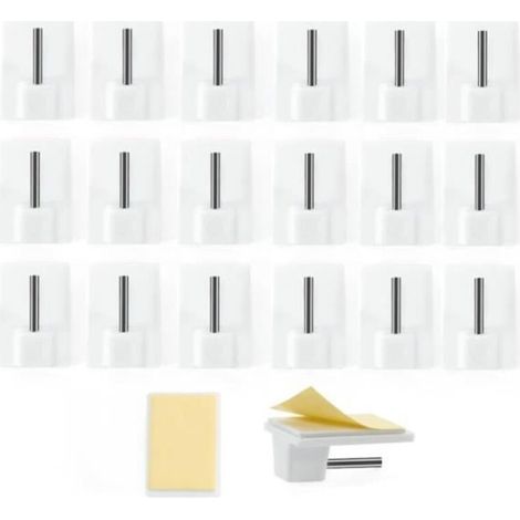 Crochet Rideau - Noname - 50 Pcs - Blanc - Adhésif - Intérieur (1/4)