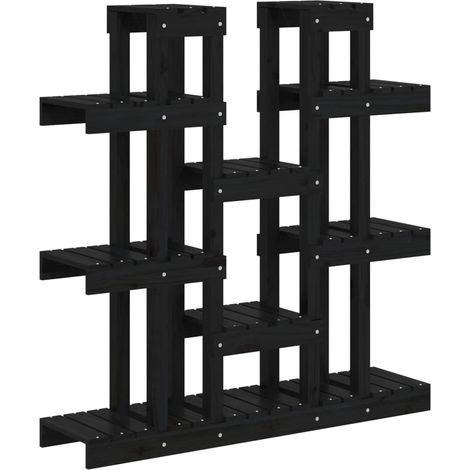 Maison Exclusive - Supporto per Piante Nero 104,5x25x109,5 cm Legno Massello Pino