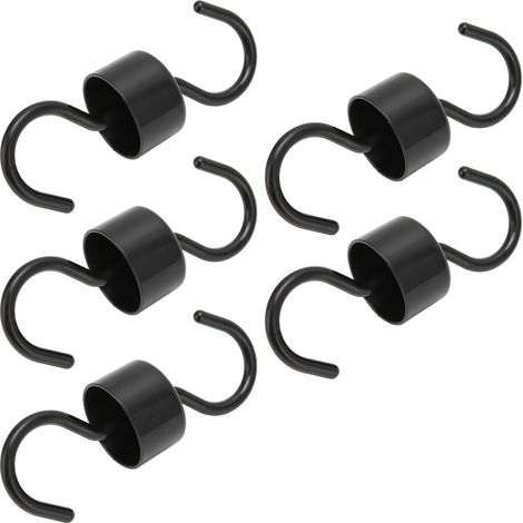 Lot de 5 crochets pour mangeoires à oiseaux en ABS noir, robustes et faciles à installer. Ces crochets anti-fourmis sont parfaits pour le jardin. (1/5)