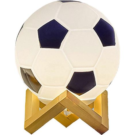 LED-Nachttischlampe im Fußball-Design aus Massivholz und Glas, Schreibtisch-Nachtlicht mit Fernbedienung und Dimmerschalter für Schlafzimmer, Wohnzimmer, Büro, moderne Einrichtung (1/5)