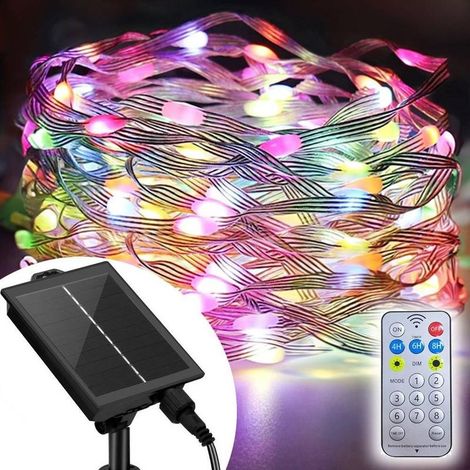 Guirlande Lumineuse 100 Led Microled 10 M Avec Panneau Solaire Externe Rechargeable (1/5)