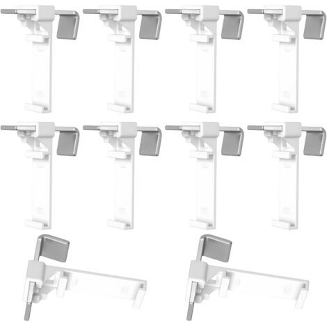 10 Pcs Support de Serrage Long pour Klemmfix Store Double, Fixation Store sans Percage Fenetre, Supports de Serrage Longs Fixation Attache Rideau pour PVC Fenêtre en Bois Store Enrouleur sans P (1/5)