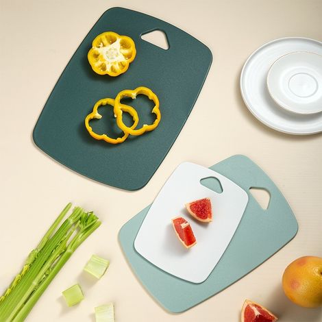 Lot de 3 planches à découper (25 x 35 cm, 20 x 30 cm, 15,5 x 20,5 cm), planches à découper, idéales pour couper les aliments, les trous de suspension, le polypropylène,