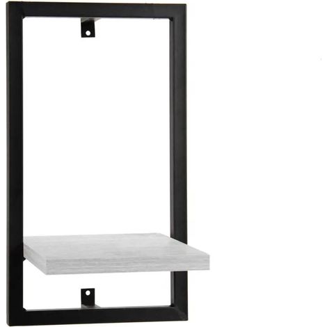 Wandregal aus Metall und Holz, 20 x 20 x 35 cm, modernes Design für Wohnzimmer, Schlafzimmer und Büro